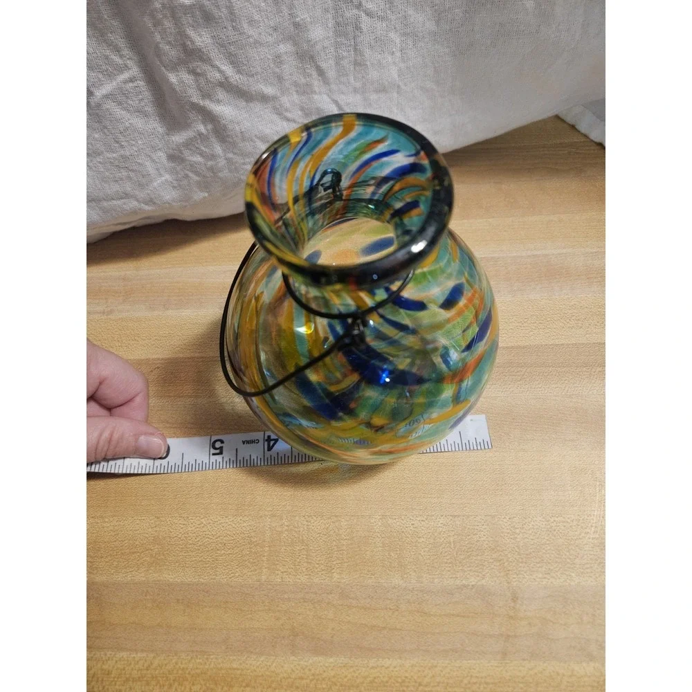 Fred Meyer HD‎ Outdoors Art Glass Lantern - Royal Confetti for String of Lights